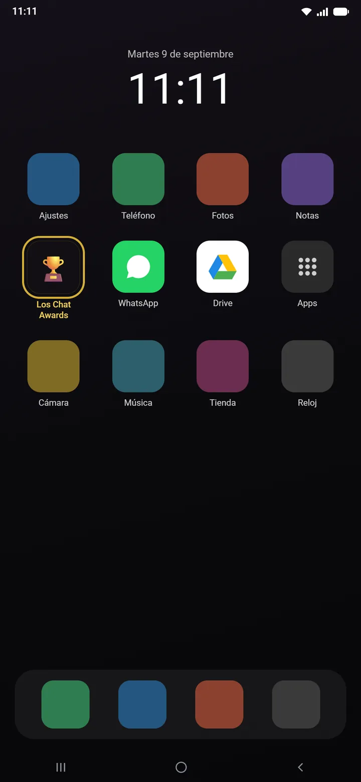 Pantalla de inicio — Ícono Los Chat Awards